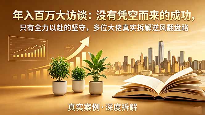 年入百万大访谈-更新：没有凭空而来的成功，只有全力以赴的坚守，多位大佬真实拆解逆风翻盘路-聚合项目网
