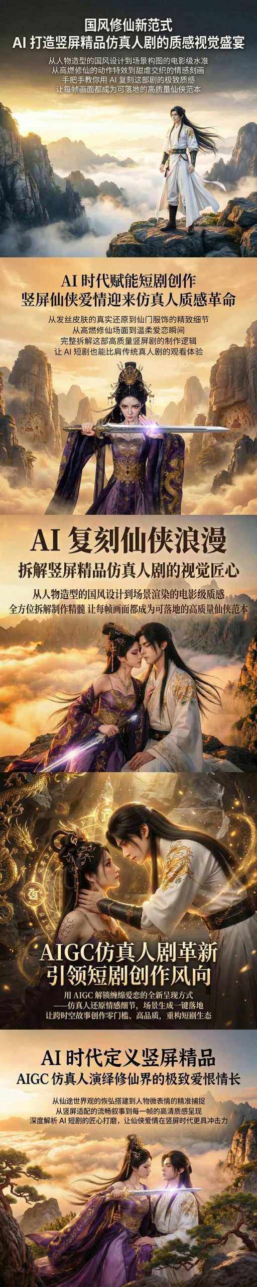 AIGC 仿真人短剧创作革新，解锁仙侠爱恋全新呈现，一键出高质场景，零门槛打造爆款剧集-聚合项目网