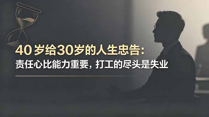 付费文章：40岁给30岁的人生忠告：责任心比能力重要，打工的尽头是失业-聚合项目网