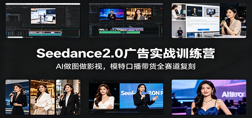 Seedance2.0广告实战训练营：AI做图做影视，模特口播带货全赛道复刻-聚合项目网
