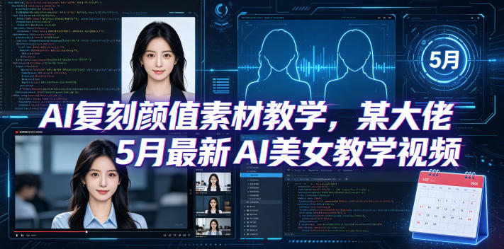 AI复刻颜值素材教学，某大佬5月最新AI美女教学视频，内含4月好物复刻教学-聚合项目网