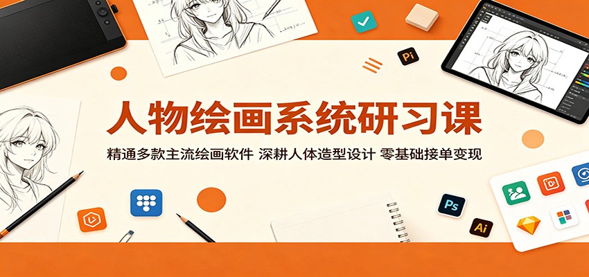 人物绘画系统研习课：精通多款主流绘画软件，深耕人体造型设计，零基础接单变现-聚合项目网