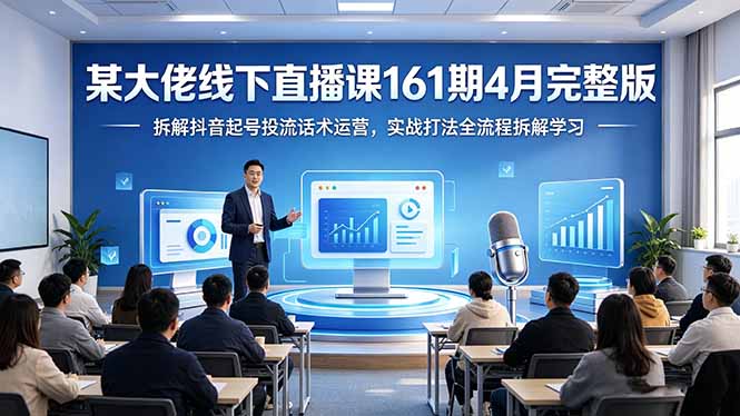 某大佬线下直播课161期4月完整版，拆解抖音起号投流话术运营，实战打法全流程拆解学习-聚合项目网