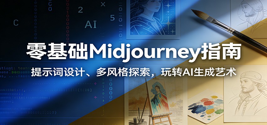 图片[1]-零基础Midjourney指南：提示词设计、多风格探索，玩转AI生成艺术-聚合项目网