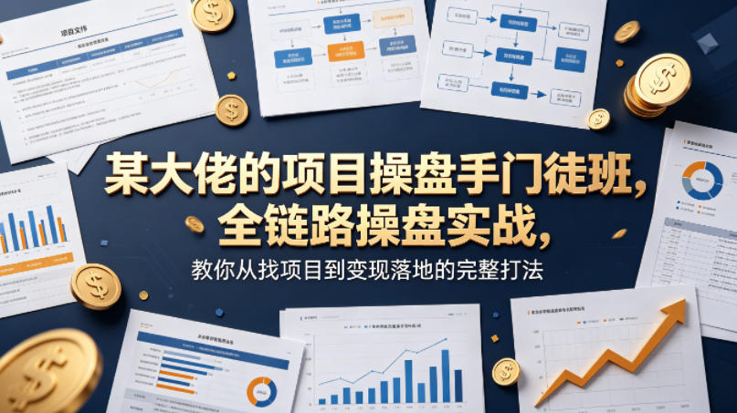 某大佬的项目操盘手门徒班，全链路操盘实战，教你从找项目到变现落地的完整打法-聚合项目网