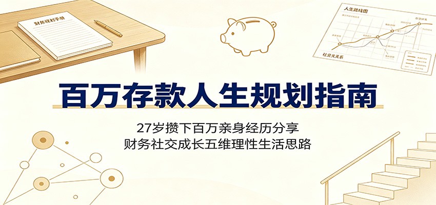 百万存款人生规划指南：27岁攒下百万亲身经历分享，财务社交成长五维理性生活思路-聚合项目网