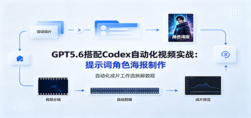 GPT5.6搭配Codex自动化视频实战:提示词角色海报制作,自动化成片工作流拆解教程-聚合项目网