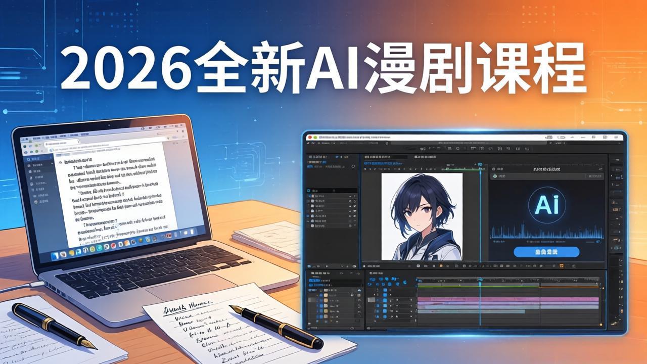 2026全新AI漫剧课程：覆盖创作全链路，教你写作分镜剪辑配音一站式打造漫剧作品-聚合项目网
