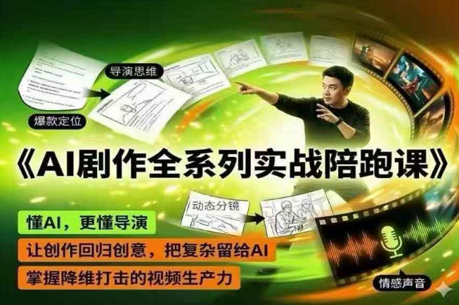 AI剧作全系列实战陪跑课，懂AI，更懂导演，让创作回归创意，把复杂留给AI，掌握降维打击的视频生产力-聚合项目网