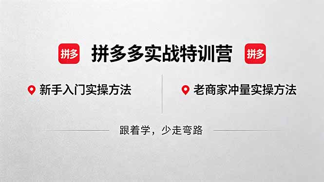 拼多多实战特训营(更新5月3-聚合项目网