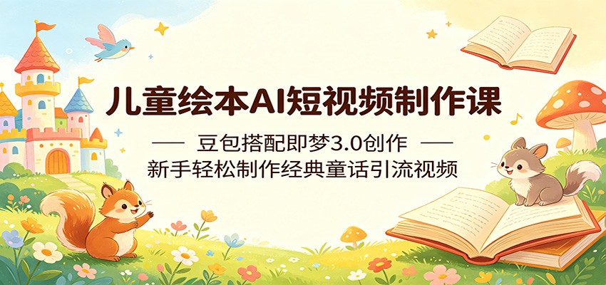 儿童绘本AI短视频制作课：豆包搭配即梦3.0创作，新手轻松制作经典童话引流视频-聚合项目网