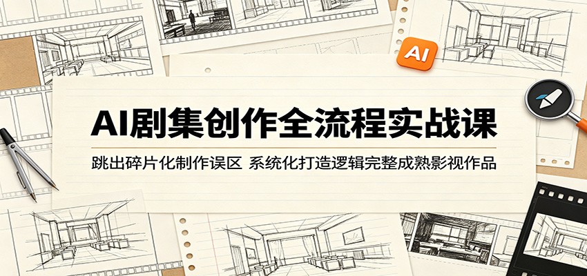 AI剧集创作全流程实战课：跳出碎片化制作误区，系统化打造逻辑完整成熟影视作品-聚合项目网