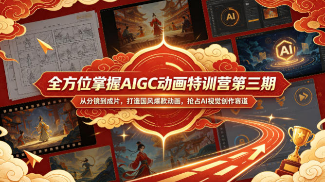 全方位掌握AIGC动画特训营第三期，从分镜到成片，打造国风爆款动画，抢占AI视觉创作赛道红利-聚合项目网