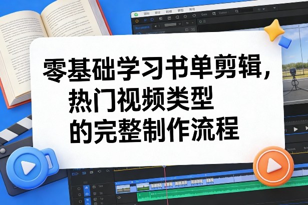 零基础学习书单剪辑，热门视频类型的完整制作流程(更新2026)-聚合项目网