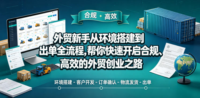 外贸新手从环境搭建到出单全流程，帮你快速开启合规、高效的外贸创业之路-聚合项目网