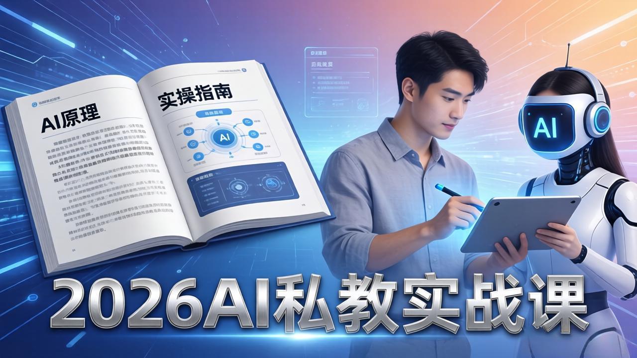 2026AI私教实战课：从AI原理到全场景实操，零基础学会用AI提效+单人单干创业-聚合项目网