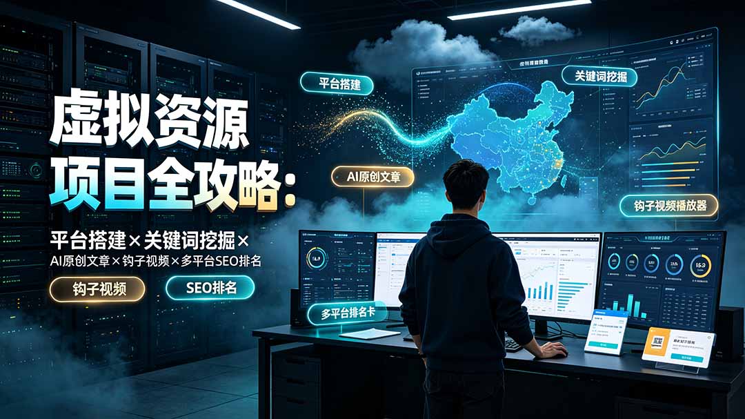 虚拟资源项目全攻略：平台搭建×关键词挖掘×AI原创文章×钩子视频×多平台SEO排名-聚合项目网