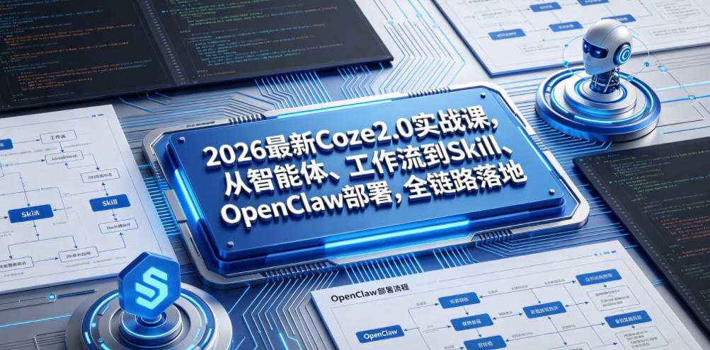 2026最新Coze2.0实战课，从智能体、工作流到Skill、OpenClaw部署，全链路落地-聚合项目网