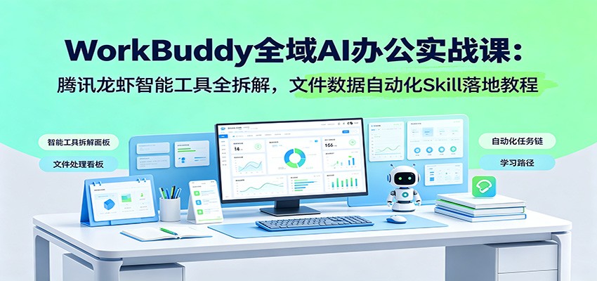 WorkBuddy全域AI办公实战课：腾讯龙虾智能工具全拆解，文件数据自动化Skill落地教程-聚合项目网