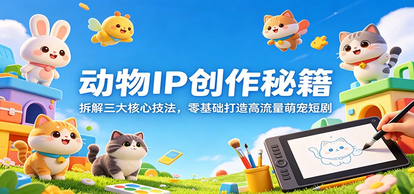 动物IP创作秘籍：拆解三大核心技法，零基础打造高流量萌宠短剧-聚合项目网