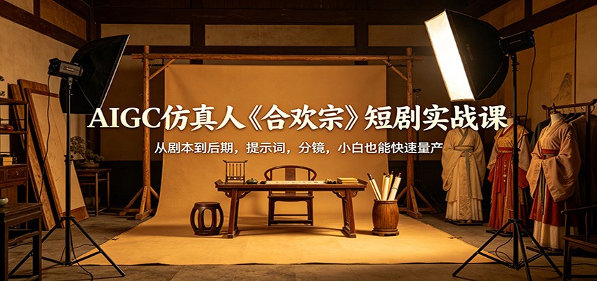 AIGC仿真人《合欢宗》短剧实战课：从剧本到后期，提示词，分镜，小白也能快速量产-聚合项目网
