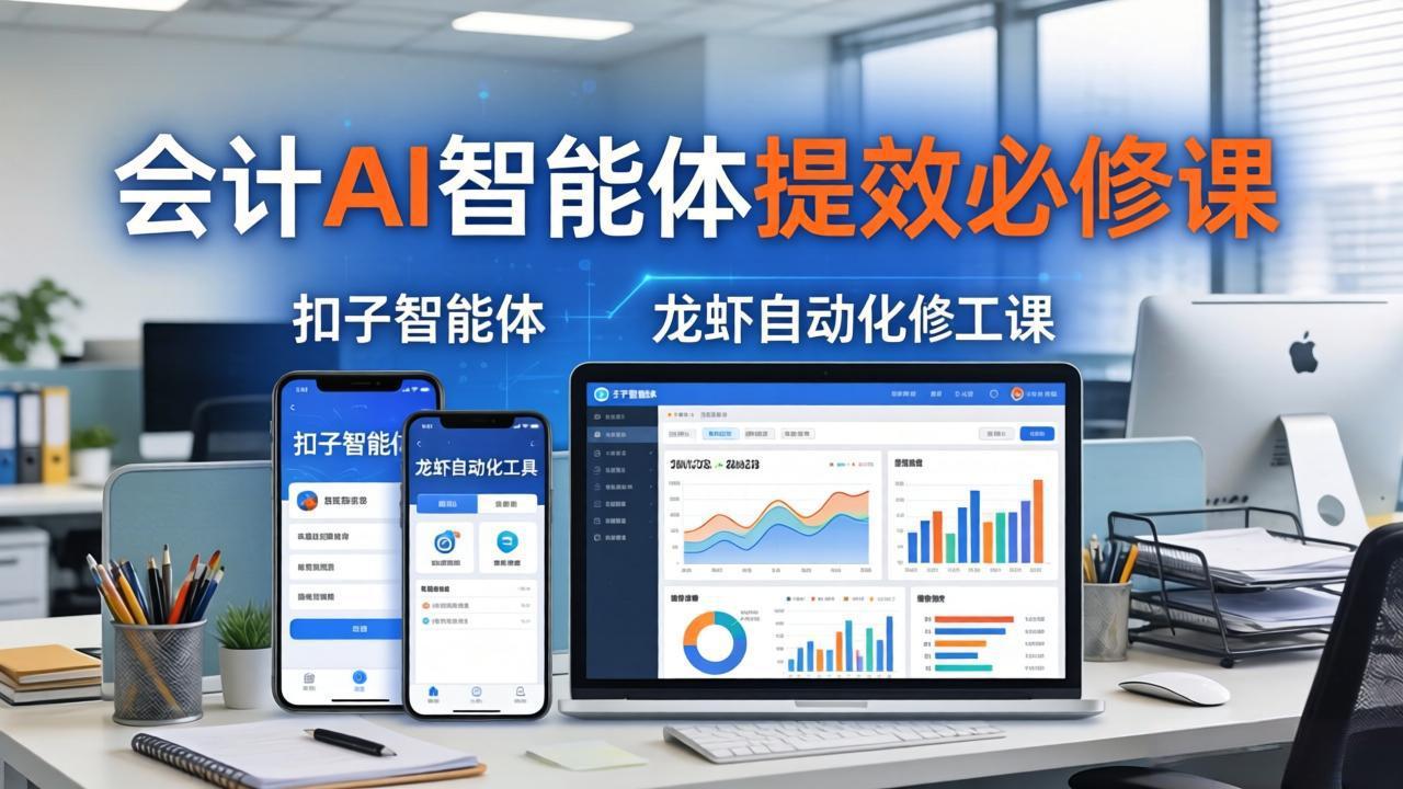 财务会计AI智能体提效必修课：扣子智能体+龙虾自动化+报表分析，一站式提升财务工作效率-聚合项目网