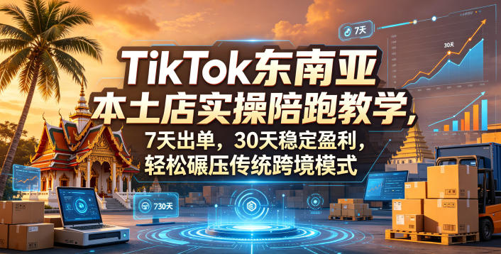 TikTok东南亚本土店实操陪跑教学，7天出单，30天稳定盈利，轻松碾压传统跨境模式(更新0516)-聚合项目网