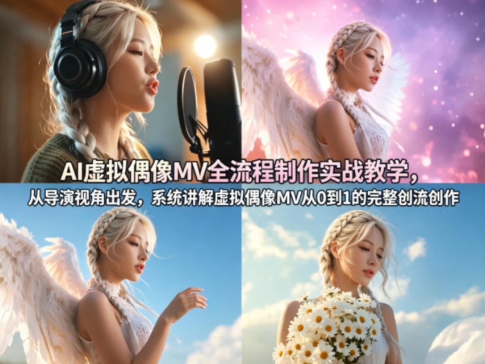 AI虚拟偶像MV全流程制作实战教学，从导演视角出发，系统讲解虚拟偶像MV从0到1的完整创作流程-聚合项目网