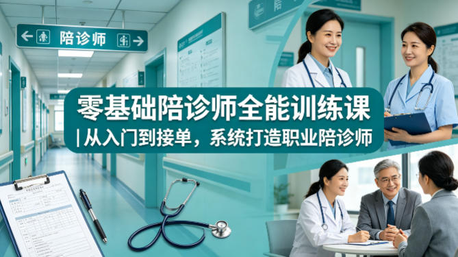 零基础陪诊师全能训练课｜从入门到接单，系统打造职业陪诊师-聚合项目网