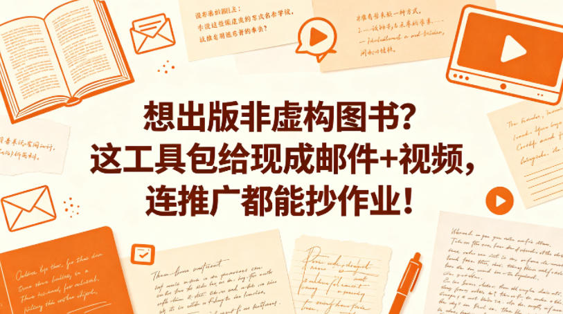 想出版非虚构图书？这工具包给现成邮件+视频，连推广都能抄作业！【原创双语字幕】-聚合项目网