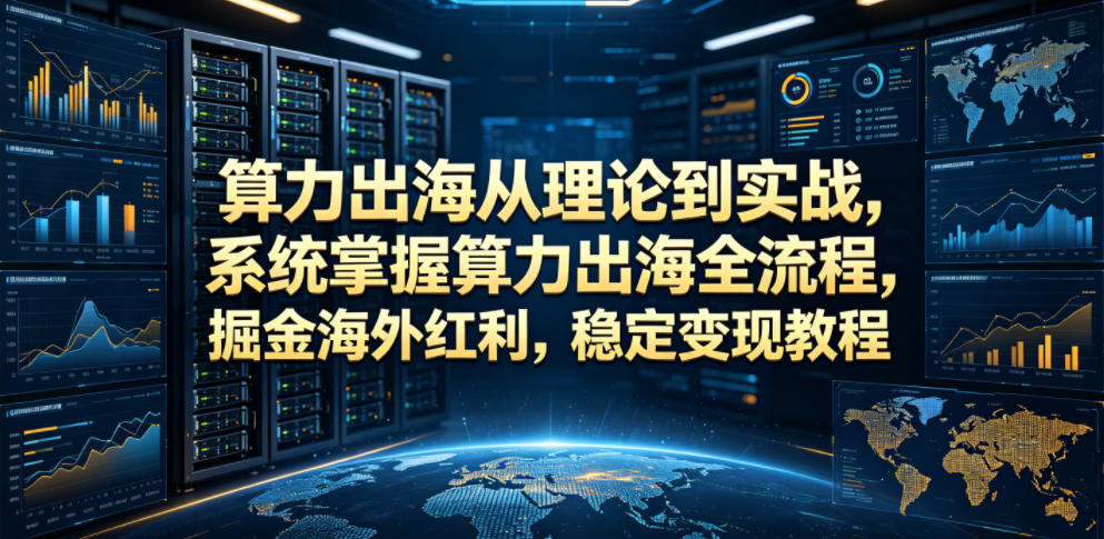算力出海从理论到实战，系统掌握算力出海全流程，掘金海外红利，稳定变现教程-聚合项目网