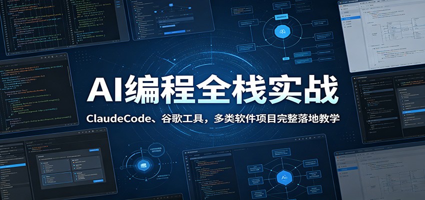 AI编程全栈实战:ClaudeCode、谷歌工具,多类软件项目完整落地教学-聚合项目网