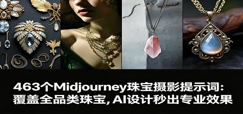 图片[1]-463个Midjourney珠宝摄影提示词：覆盖全品类珠宝，AI设计秒出专业效果-聚合项目网