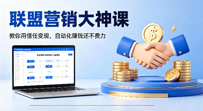 联盟营销大神课，教你用信任变现，自动化賺钱还不费力【原创双语字幕】-聚合项目网