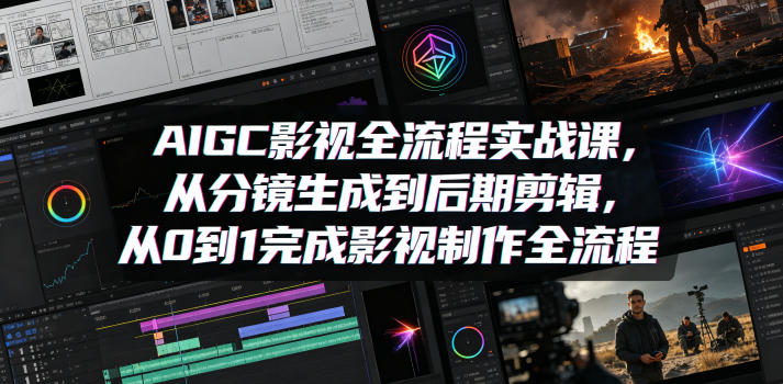 AIGC影视全流程实战课，从分镜生成到后期剪辑，从0到1完成影视制作全流程-聚合项目网