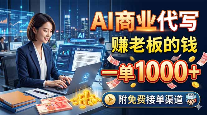 AI商业代写，赚老板的钱，一单1000+，附免费接单渠道-聚合项目网