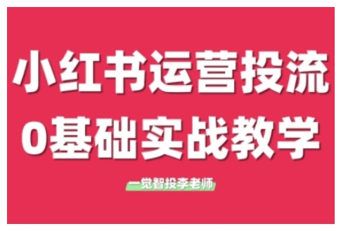 小红书运营投流，小红书广告投放从0到1的实战课，学完即可开始投放(更新26年)-聚合项目网