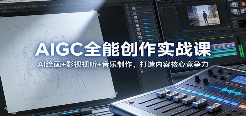 AIGC全能创作实战课：AI绘画+影视视听+音乐制作，打造内容核心竞争力-聚合项目网