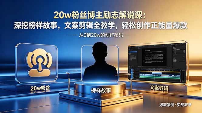 20w粉丝博主励志解说课：深挖榜样故事，文案剪辑全教学，轻松创作正能量爆款-聚合项目网