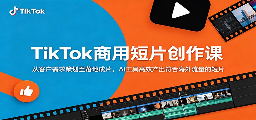 TikTok商用短片创作课：从客户需求策划至落地成片，AI工具高效产出符合海外流量的短片-聚合项目网