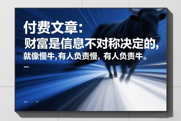 付费文章：财富是信息不对称决定的，就像慢牛，有人负责慢，有人负责牛-聚合项目网