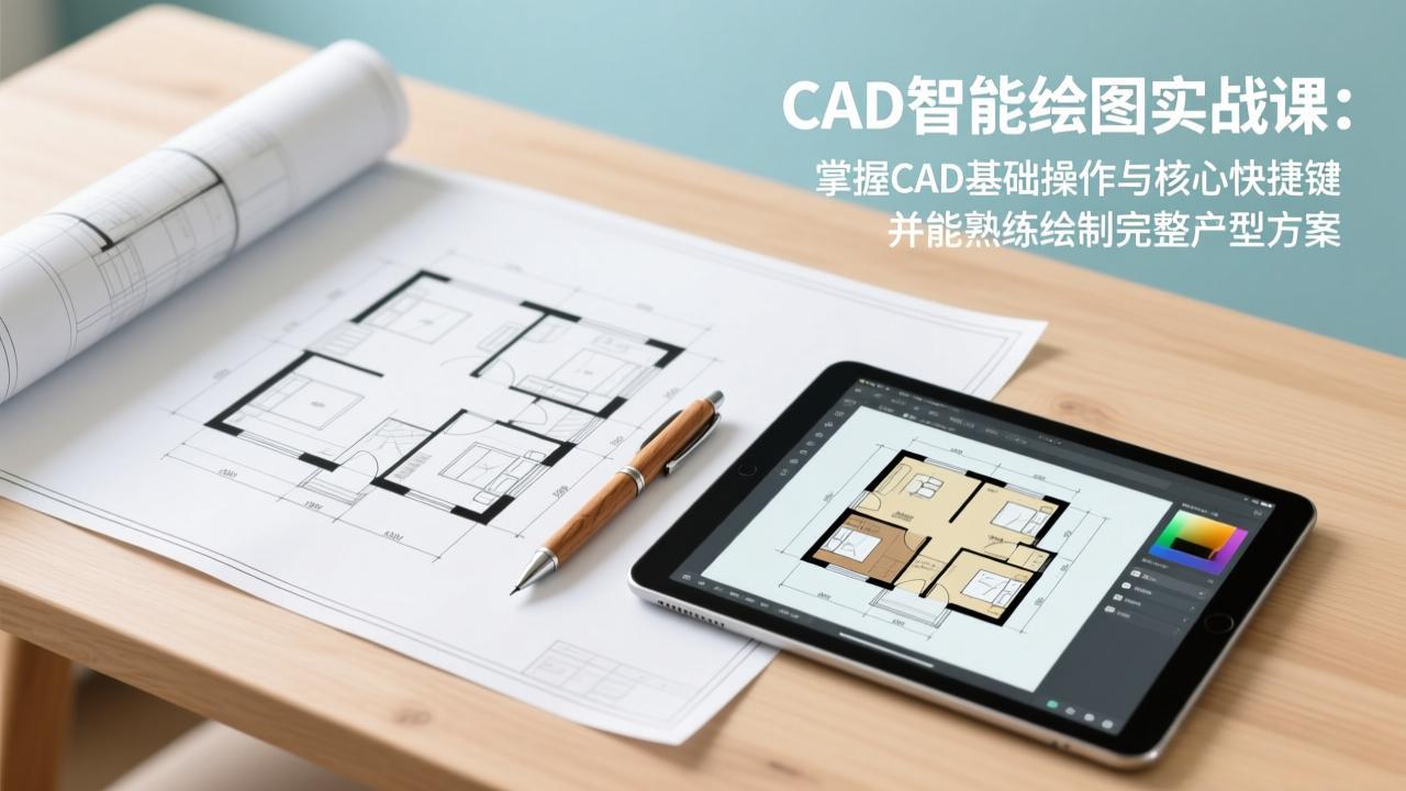 CAD智能绘图实战课：掌握CAD基础操作与核心快捷键，并能熟练绘制完整户型方案-聚合项目网