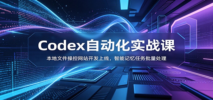 Codex自动化实战课:本地文件操控网站开发上线,智能记忆任务批量处理-聚合项目网