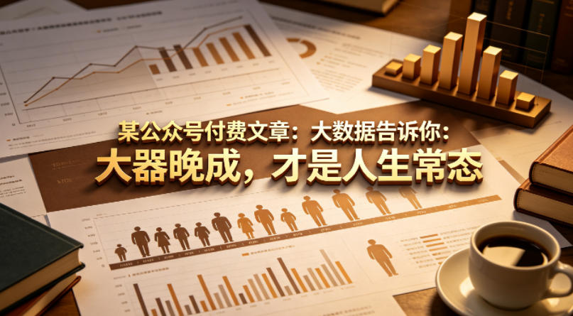 某公众号付费文章：大数据告诉你：大器晚成，才是人生常态-聚合项目网