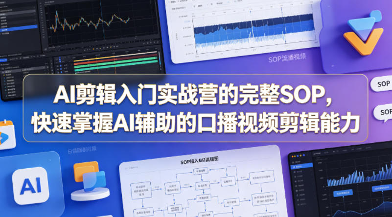 AI剪辑入门实战营的完整SOP，快速掌握AI辅助的口播视频剪辑能力-聚合项目网