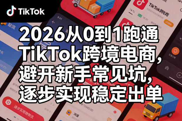 2026从0到1跑通TikTok跨境电商，避开新手常见坑，逐步实现稳定出单-聚合项目网