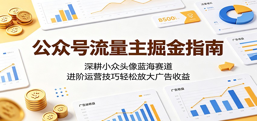 公众号流量主掘金指南:深耕小众头像蓝海赛道,进阶运营技巧轻松放大广告收益-聚合项目网