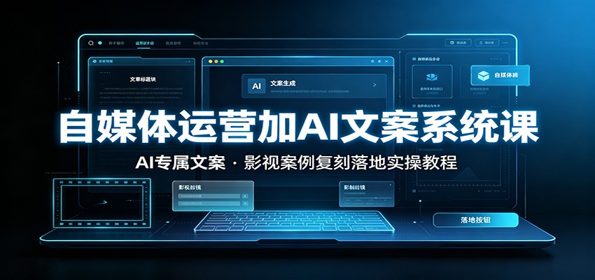 自媒体运营加AI文案系统课：：AI专属文案，影视案例复刻落地实操教程-聚合项目网