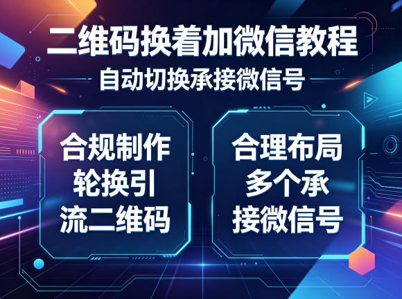 二维码换着加微信教程，自动切换承接微信号，合规制作轮换引流二维码，合理布局多个承接微信号-聚合项目网