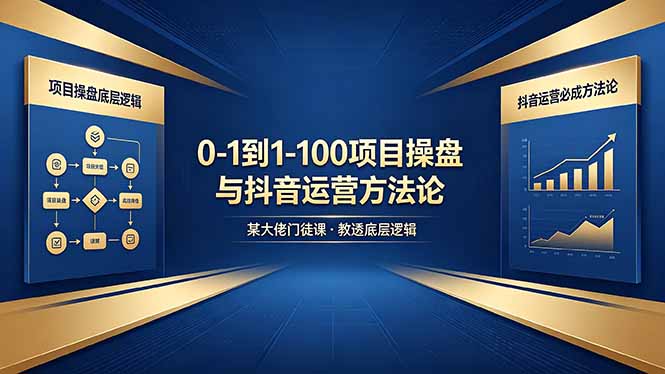 0-1到1-100怎么建？某大佬门徒课教透项目操盘底层逻辑+抖音运营必成方法论-聚合项目网